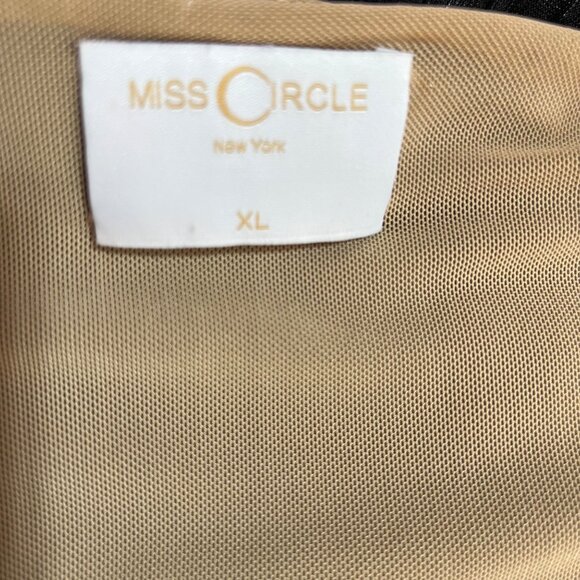 Miss Circle Semi Sheer Maxi Gown XL Black Stretch Spaghetti Straps Flattering Ru - Picture 8 of 9